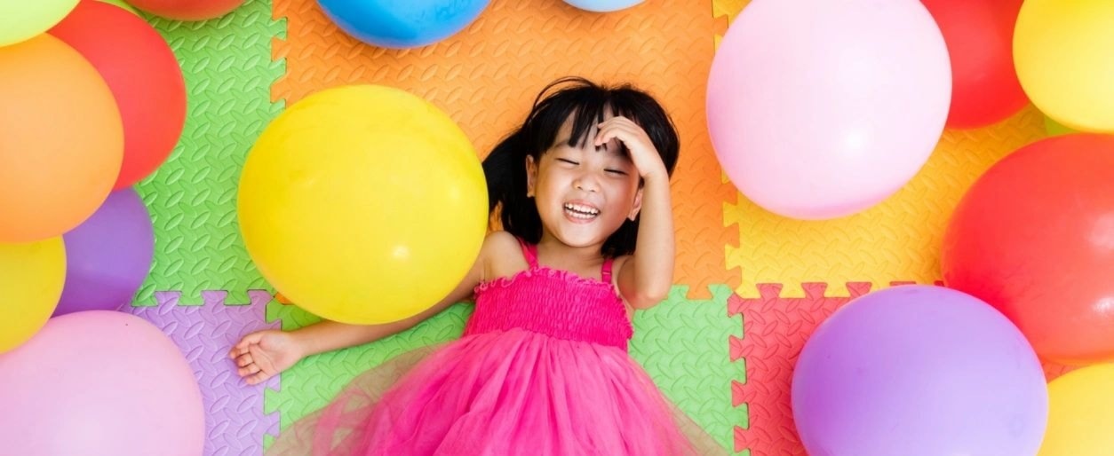 Happy child receiving care